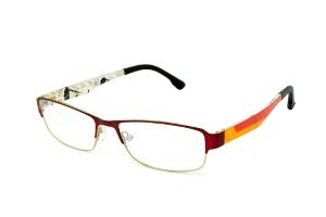 Óculos de grau Ilusion metal vermelho queimado com haste coloridas para mulheres