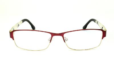 Óculos de grau Ilusion metal vermelho queimado com haste coloridas para mulheres