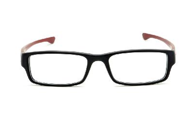 Óculos Oakley OX 1066 Servo em acetato preto fosco com haste vermelho queimado