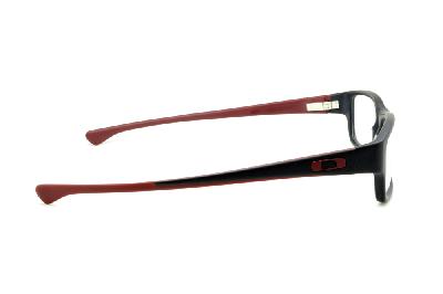 Óculos Oakley OX 1066 Servo em acetato preto fosco com haste vermelho queimado
