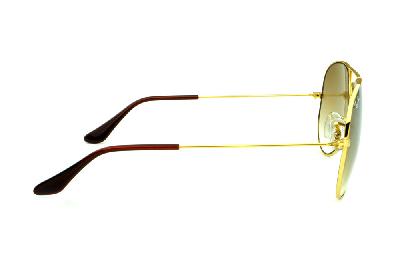 Óculos Ray-Ban Aviador RB 3025 dourado lente marrom degradê tamanho 58