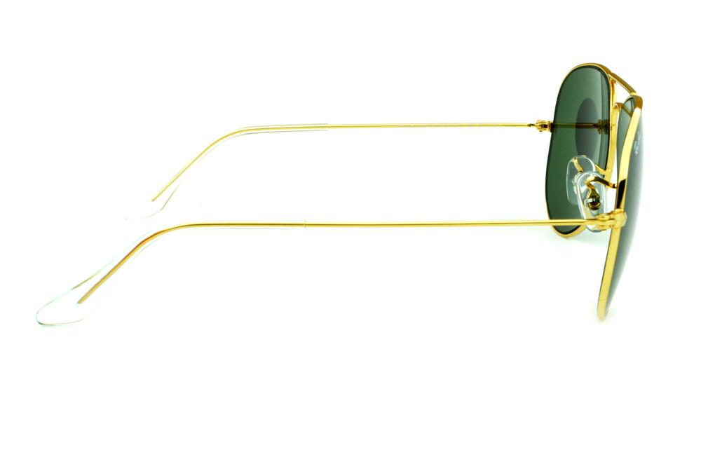 Óculos Ray-Ban Aviador RB 3025 dourado lente verde G15 tamanho 58