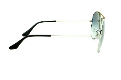 Óculos Ray-Ban Aviador RB 3025 prata lente azul degradê tamanho 58