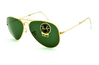 Óculos Ray-Ban Aviador RB 3479 dourado modelo dobrável lente verde G15 tamanho 58