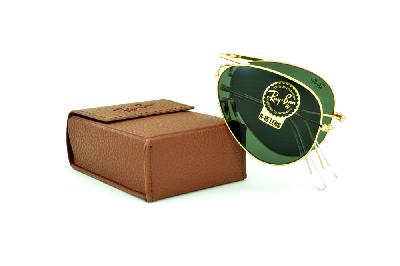 Óculos Ray-Ban Aviador RB 3479 dourado modelo dobrável lente verde G15 tamanho 58