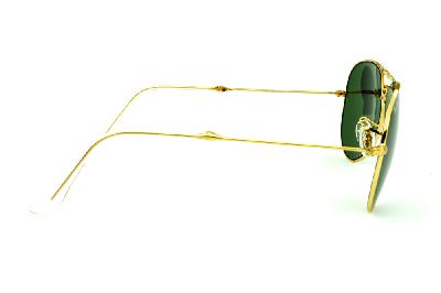 Óculos Ray-Ban Aviador RB 3479 dourado modelo dobrável lente verde G15 tamanho 58