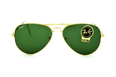 Óculos Ray-Ban Aviador RB 3479 dourado modelo dobrável lente verde G15 tamanho 58