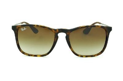 Óculos de sol Ray-Ban Chris acetato marrom tartaruga fosco com lente degradê