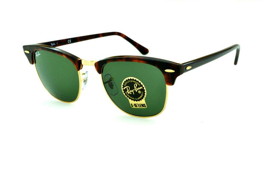 Óculos Ray-Ban Clubmaster RB3016 efeito onça e dourado lente G15