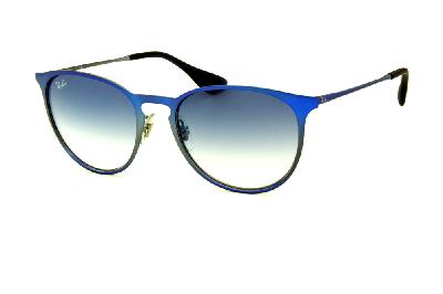 Óculos Ray-Ban Erika Metal azul e cinza com lente degradê