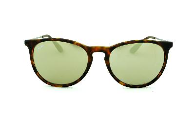 Óculos Ray-Ban Erika RB 4171 efeito onça fosco com lente semi espelhada dourada