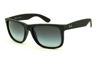 Óculos de sol Ray-Ban Justin acetato preto fosco com lente degradê