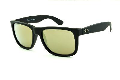 Óculos Ray-Ban Justin RB 4165 Preto fosco com lente semi espelhada dourada