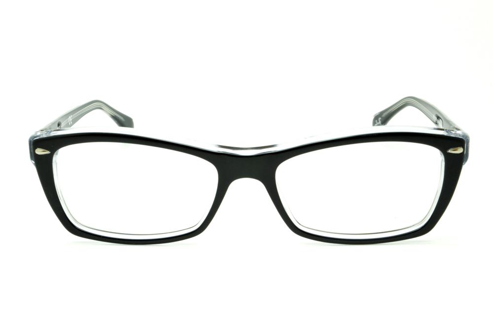 Óculos de grau Ray-Ban acetato preto e transparente para homens e mulheres