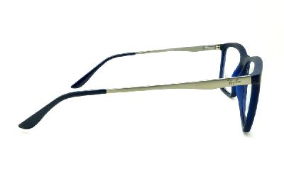 Óculos de grau Ray-Ban acetato azul marinho fosco com haste em metal prata