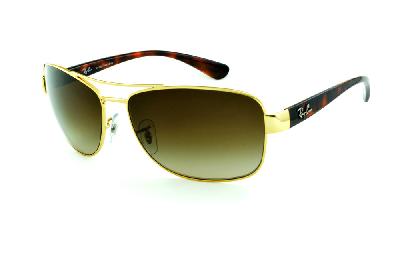 Óculos Ray-Ban de Sol RB 3518 dourado lente degradê e haste efeito onça demi tartaruga