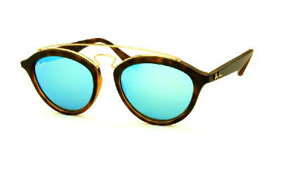 Óculos de sol Ray-Ban Gatsby Large tartaruga fosco com lente espelhada azul