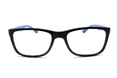 Óculos Ray-Ban RB 7027 Tamanho 56 preto fosco com haste azul de mola flexível