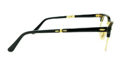 Óculos Ray-Ban RB 5334 preto piano e dourado dobrável clubmaster