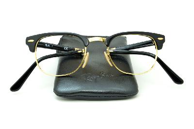 Óculos Ray-Ban RB 5334 preto piano e dourado dobrável clubmaster