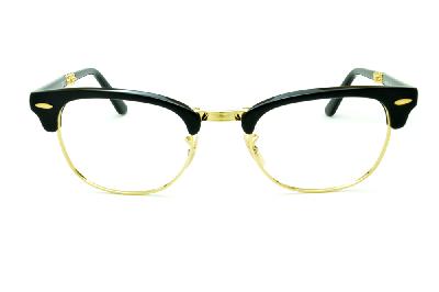 Óculos Ray-Ban RB 5334 preto piano e dourado dobrável clubmaster