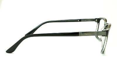Óculos Tecnol preto e transparente com haste grafite flexível de mola