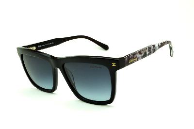 Óculos de Sol Ana Hickmann HI 9010 Floral em acetato preto e haste estampada