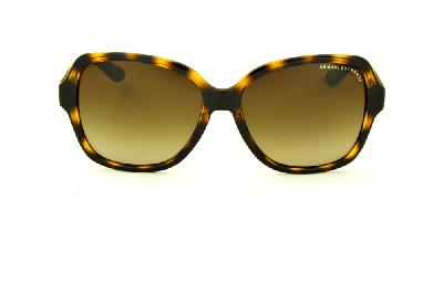 Óculos de Sol Armani Exchange AX 4029S tartaruga efeito onça com lente marrom degradê e logo dourado