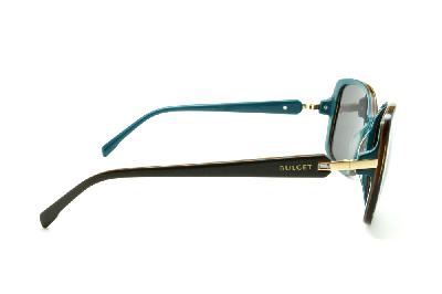 Óculos de Sol Bulget em acetato verde musgo e verde petróleo com strass cristal feminino