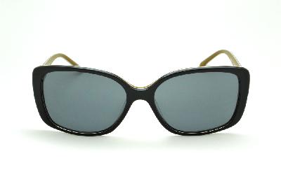 Óculos de Sol Bulget acetato preto e ocre com dourado e strass cristal feminino