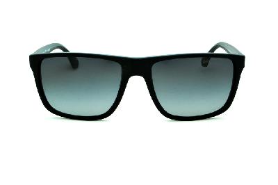 Óculos Emporio Armani EA 4033 de Sol POLARIZADO preto e cinza com haste efeito borracha
