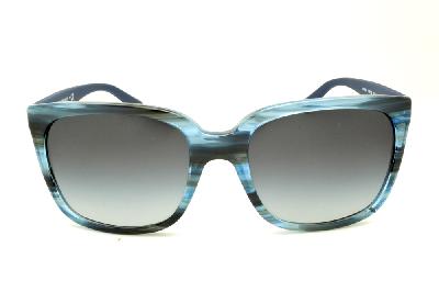 Óculos de sol Emporio Armani acetato azul e preto haste efeito borracha para mulheres