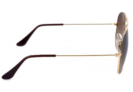 Óculos Ray-Ban Aviador RB 3025 dourado com lente degradê marrom