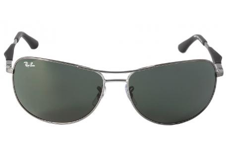 Óculos de Sol Ray-Ban prata com lente cinza escuro