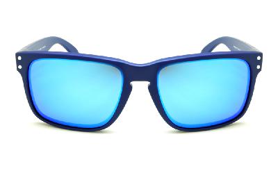 Óculos de sol Oakley OO 9102 Holbrook azul com haste bolha e detalhe branco