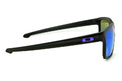 Óculos de sol Oakley polarizado quadrado masculino Sliver acetato preto e lente roxa azul polarizada OO 9262